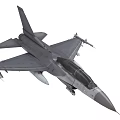 Modern Gray Fighter Jet With Cockpit Landing Gear And Mounted Weapons