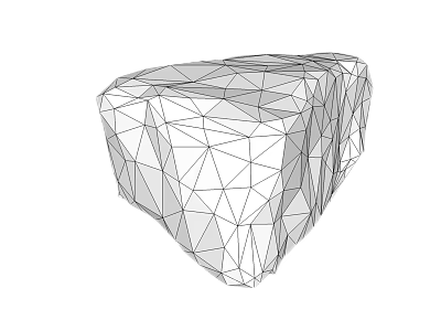 Stone Wood 3D Wireframe Model With Low Poly Geometric Structure Design 3d model