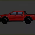 Red Pickup Truck With Black Roof And Off Road Tires Exterior Design