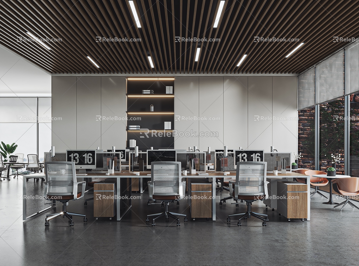 Public office area 3d model