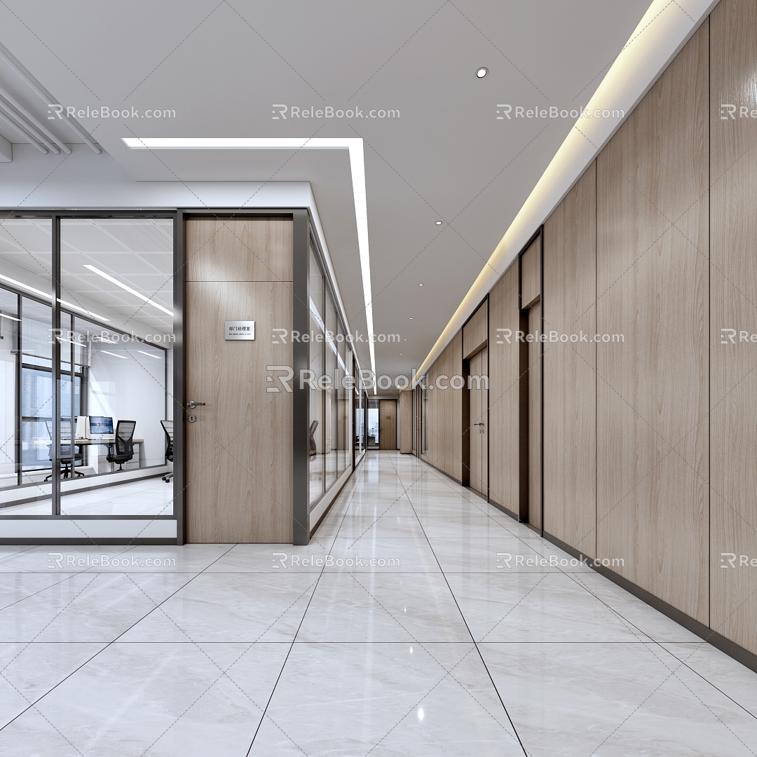 Corridor Away Office Corridor Office Away Glass Partition Company Corridor Company Away Space Away Space Away Space Corridor Away 3d model