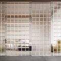 Modern glass brick partition 3d model