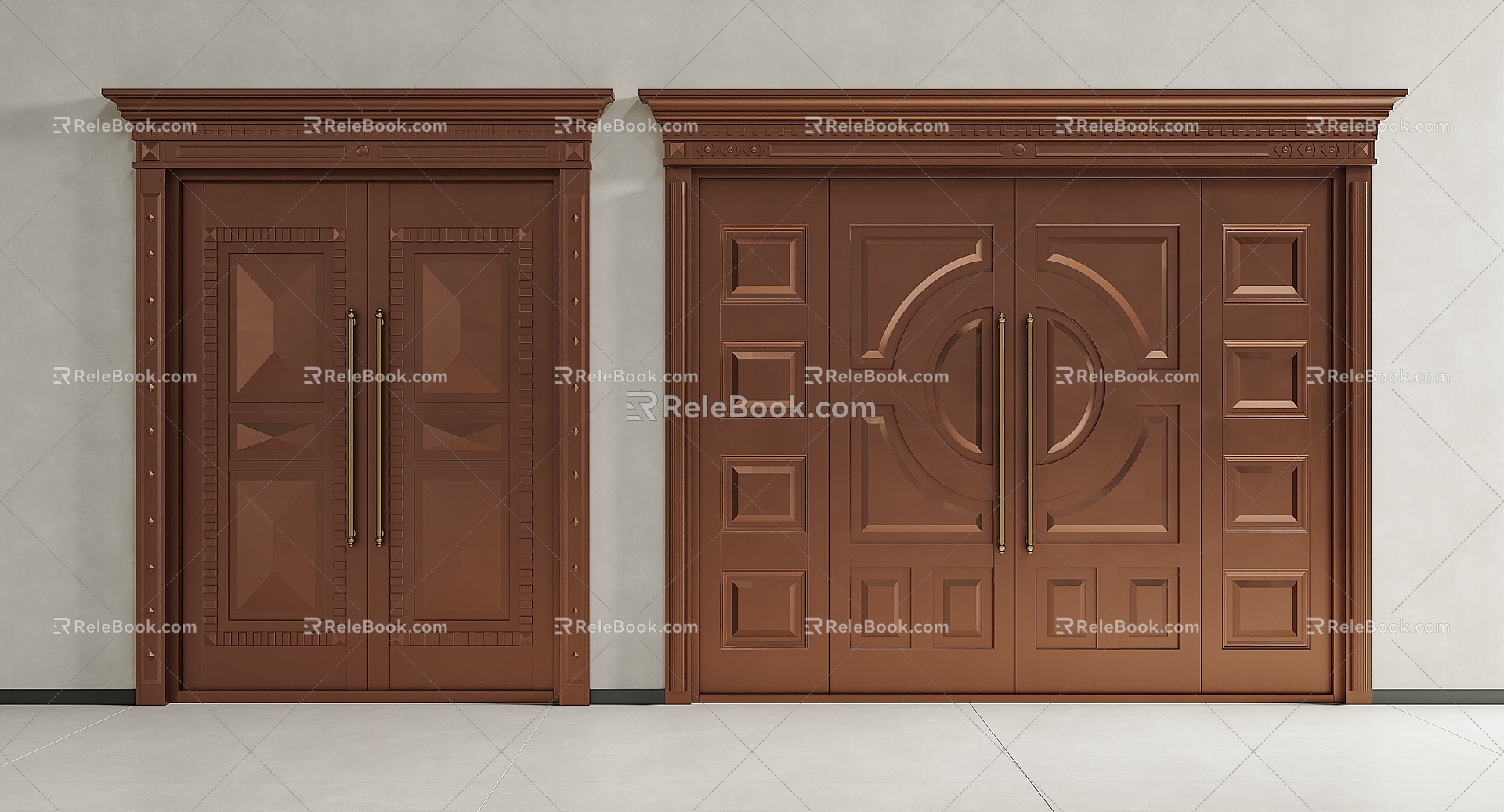 Modern villa gate copper gate copper gate entrance gate 3d model