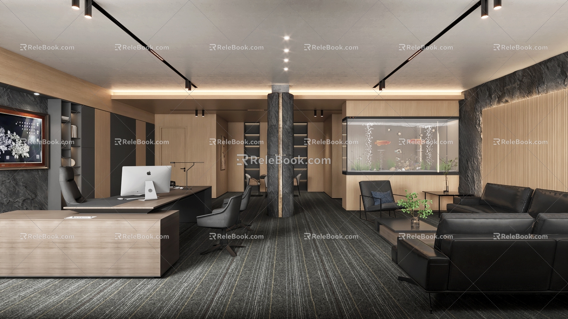 modern general manager office 3d model