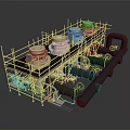 Industrial Processing System With White Vessels Black Pipes And Green Valves