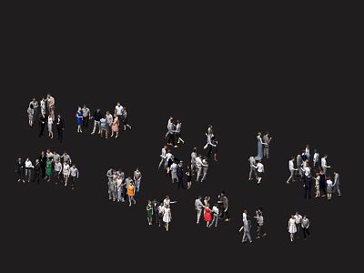 Diverse Group of People in Various Poses for Creative Design Projects 3d model