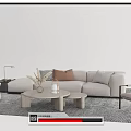Modern Sofa Coffee Table Combination Multi-person Sofa Leisure Chair Lazy Sofa 3d model