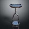 Modern Metal Side Table With Round Top And Curved Legs Design 3d model
