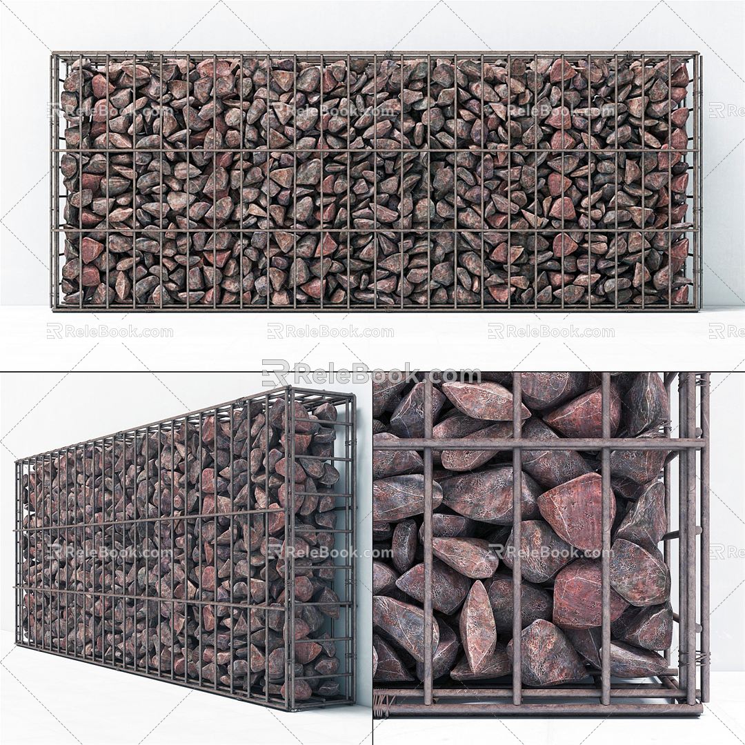 Modern landscape wall Stone landscape wall 3d model