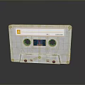 White Cassette Tape With Yellow Label Blue Square And M I Record
