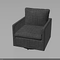 Modern Grey Fabric Upholstered Armchair With Comfortable Seat And Backrest Design