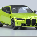 Vibrant Green BMW Sports Coupe With Black Roof And Aerodynamic Exterior Design Features
