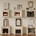 Various Classical White Fireplace Designs With Decorative Mirrors And Sculptures