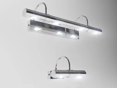 Modern Indoor Wall Lights With Metallic Silver Finish And Multiple LED Bulbs 3d model