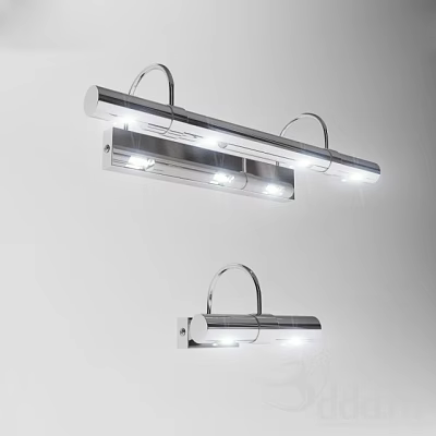 Modern Indoor Wall Lights With Metallic Silver Finish And Multiple LED Bulbs 3d model