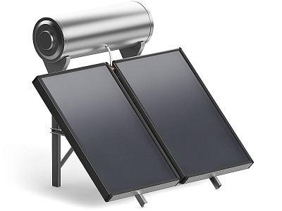 modern solar water heater 3d model