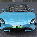 Light Blue Sports Car Showcasing Sleek Exterior Design 3d model