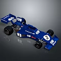 Blue Gordon Murray Racing Car with ELF Logo Number 3 and Streamlined Body Design