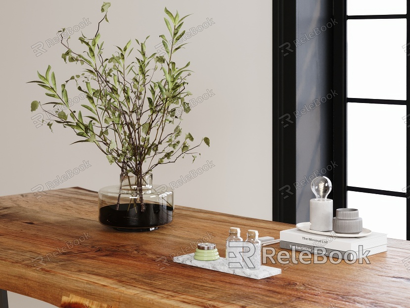 Modern Plant Ornaments Desktop Ornaments Vase Flower Ornaments Combination model