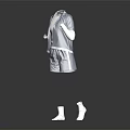 Stylish Grey Short Sleeve Top And Shorts Set With White Socks