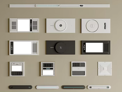 Various Electrical Switch Panel Designs With Square Round Shapes And White Black Finishes 3d model