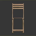 Wooden Folding Leisure Chair With Slatted Backrest Seat And Simple Design