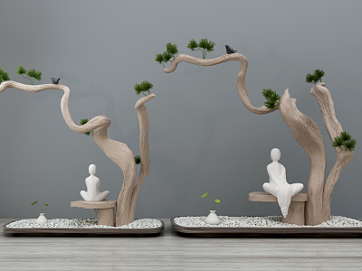 New Chinese gardening sketch model