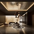 Modern lobby front desk 3d model