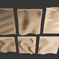 Various Textured Ceiling Panels In Neutral Tone With Wavy Striped And Patterned Designs