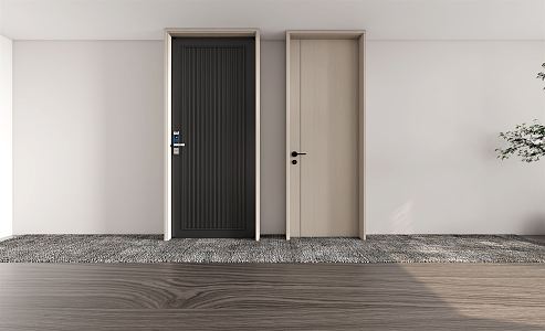 Modern security door combination 3d model