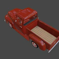 Vintage Red Pickup Truck With Classic Styling Shiny Finish And Retro Appeal