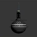 Modern Military Submarine With Black Hull Design And Periscope Tower Structure 3d model
