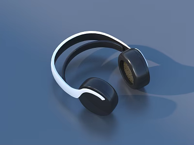 Stylish Over Ear Headphones With Black And White Design And Comfortable Ear Cushions 3d model