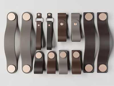 Modern Cabinet And Drawer Handles In Various Colors And Sleek Designs 3d model