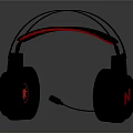 Modern Over Ear Headphones With Red LED Light Built in Microphone And Comfortable Ear Cups
