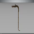 Vintage Copper Cane With Hand Shaped Top Decoration And Classic Ornamental Design
