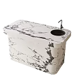 Elegant Marble Bathroom Vanity With Integrated Sink And Modern Faucet Design
