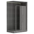 Minimalist Modern Shower Sauna Interior With Beige Tile Walls Glass Enclosure And Black Fixtures