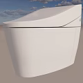 Modern White Toilet with Sleek Design in Minimalist Bathroom Interior