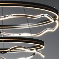 Modern Curved Multi Ring Chandelier With LED Light For Interior Design 3d model