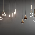 Modern Pendant Lights With Geometric Shapes And Metal Frames For Interior Lighting 3d model