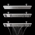 Modern Chrome Rain Shower Head with Smooth Water Flow and Multiple Spray Functions Design 3d model
