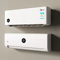 Modern White Wall Mounted Air Conditioner Fans With Digital Control And Slim Design