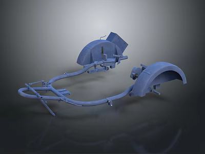 Automotive Suspension Components 3D Model Featuring Metal Structure And Durable Design 3d model
