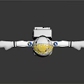 Cartoon Style 3D Astronaut Figure Wearing White Space Suit With Yellow Accents And Black Straps