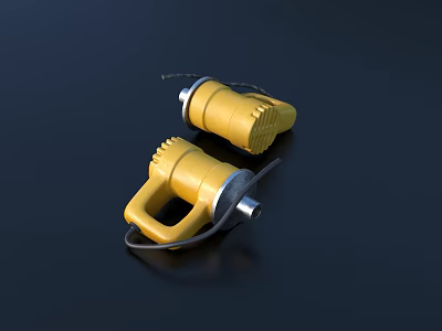 Yellow Industrial Equipment Devices With Handle Cable And Durable Design 3d model