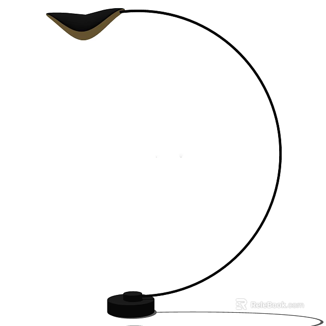 Modern Floor Lamp With Round Shade And Minimalist Design For Home Decor 3d model 
