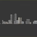Modern Office Building Models With Various Urban Architectural Designs And Glass Facades