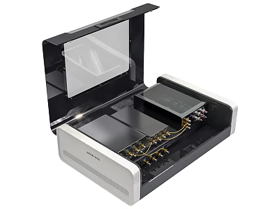 Modern Fujitsu Document Scanner Featuring Open Lid And Internal Components 3d model