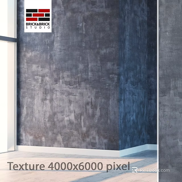 Modern Textured Wall Panel With Gray And Blue Color Hues 3d model 